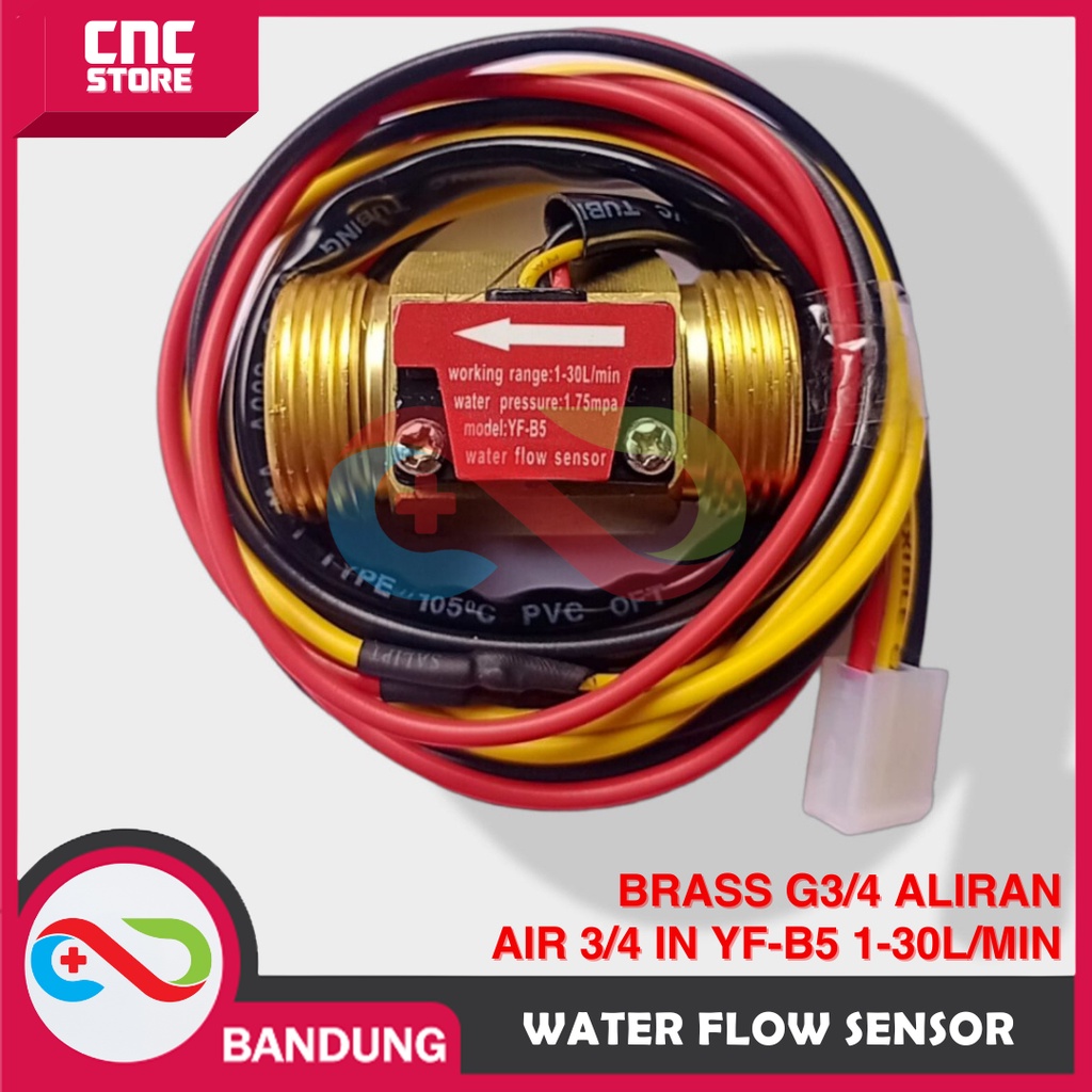 WATER FLOW SENSOR BRASS G3/4 WATER FLOW 3/4 IN YF-B5 1-30L/MIN