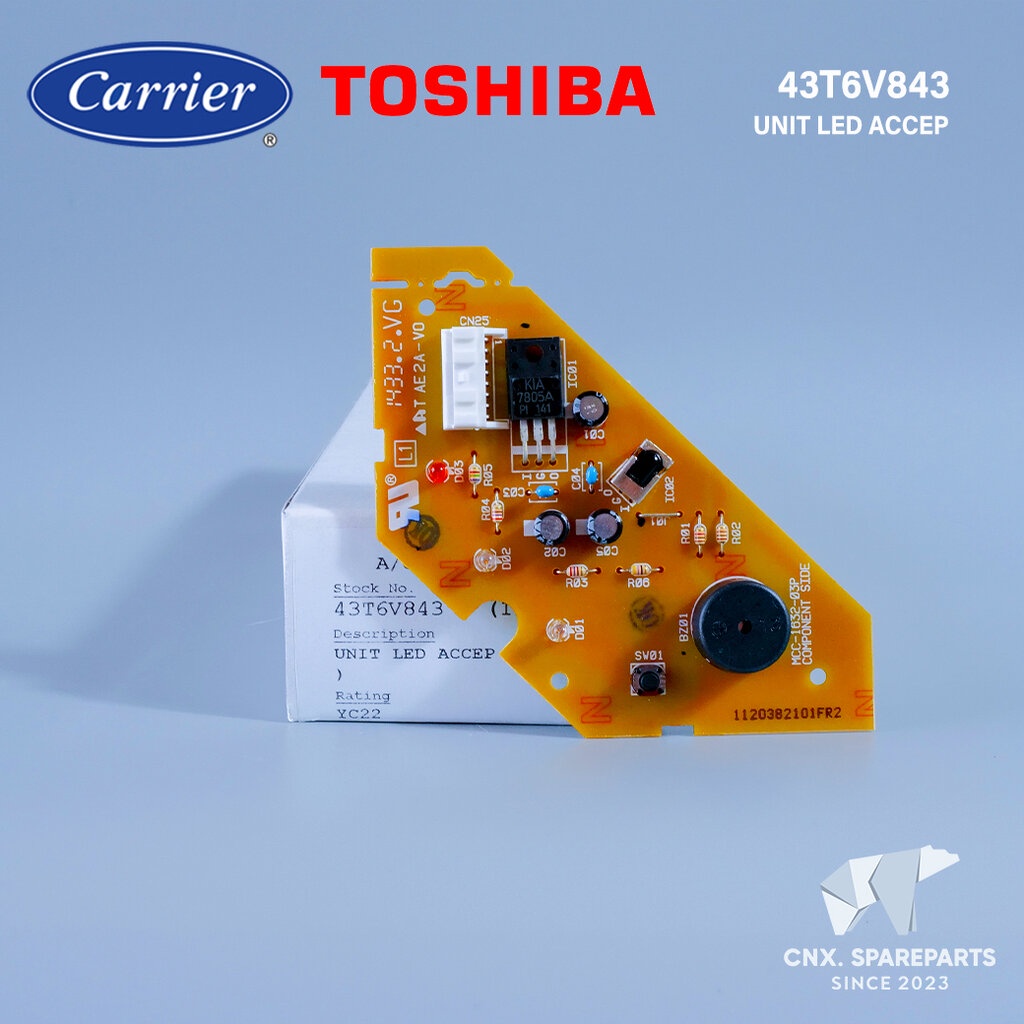43T6V843 แผงรับสัญญาณรีโมทแอร์ Carrier ตัวรับสัญญาณรีโมทแอร์ แคเรียร์ รุ่น 40TSF_UP, 40TSV_UP (1120382101FR2)