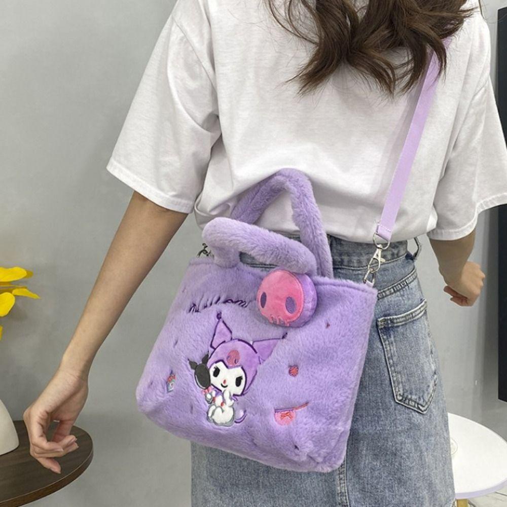 Tonfashion กระเป๋าสะพายไหล่ กระเป๋าถือ ลายการ์ตูนอนิเมะน่ารัก ความจุขนาดใหญ่
