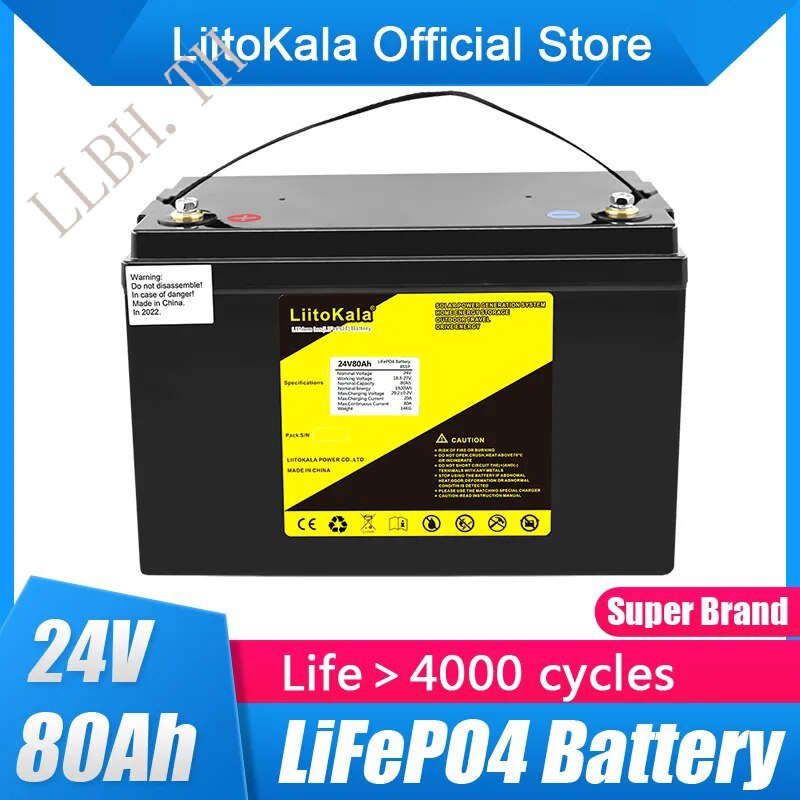 Lifepo4 24V 80ah 70ah Battery Pack with 100a Bms for Motorcycle Solar System Ebike Electric Wheelcha