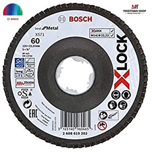 BOSCH กระดาษทรายซ้อนหลังแข็ง #60 Best for Metal X-LOCK 2608619202 ของแท้