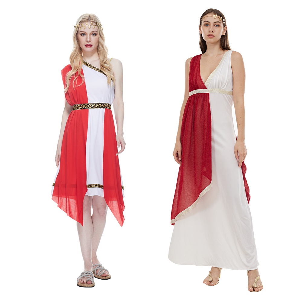 ZST สตรี Venus เทพธิดากรีกเครื่องแต่งกาย Lady Mythology เทพธิดาคอสเพลย์เซ็กซี่สีแดงชุดหญิงฮาโลวีนโรม
