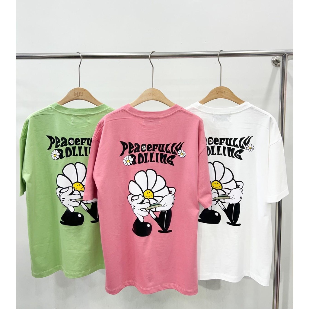 เสื้อยืด Oversize “ Peacefull Flower ” งานปักด้านหน้า CMA