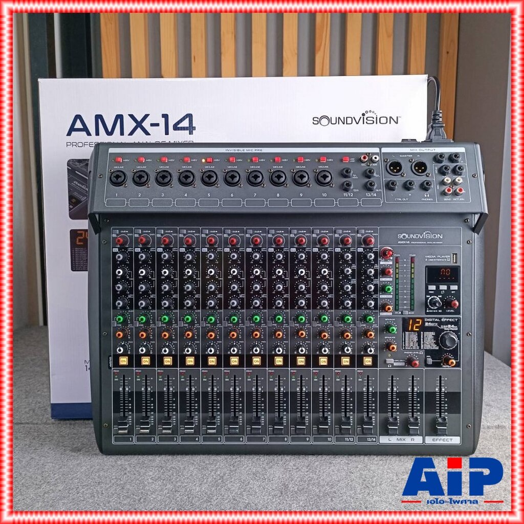 SOUNDVISION AMX-14 MIXER +++ เครื่องผสมสัญญาณ มิกเซอร์ อนาล็อก 14 CH ซาวด์ วิชั่น รุ่น AMX 14 AMX14 