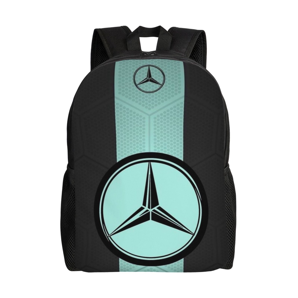 กระเป๋าเป้สะพายหลัง กระเป๋านักเรียน ผ้าแคนวาส ลาย Mercedes Benz เหมาะกับผู้ชาย และผู้หญิง สําหรับวัยรุ่น