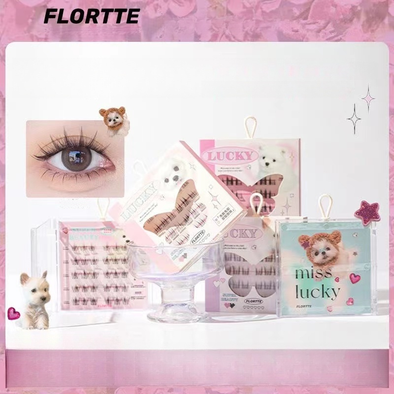Flortte/flortte ขนตาปลอม แบบมีกาวในตัว ถอดออกได้