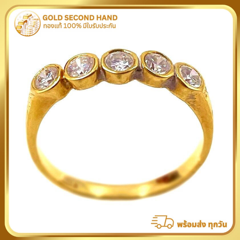 แหวนพลอยทองคำแท้ 90% (หนัก 2.1 กรัม  มีใบรับประกันจากทางร้านทอง) R01/11/2023 .13