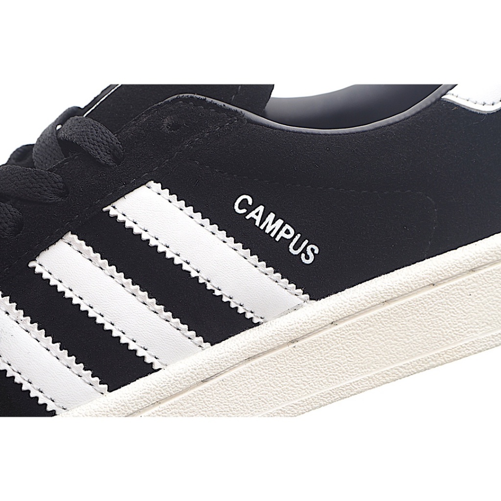 Hot sales Adidas Original Campus ขาวดำ ลื่นสไตล์วินเทจแฟชั่นต่ำด้านบนกีฬารองเท้าลำลอง แท้100%ผู้ชายผ