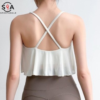 【Sportsangel】 [แผ่นคงที่] เสื้อกล้าม โยคะ เมฆ ตาข่าย ออกกําล…