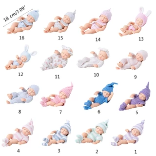 Sel ตุ๊กตาเด็กทารกเสมือนจริง แบบนิ่ม ขนาด 7 นิ้ว พร้อมตาปิด