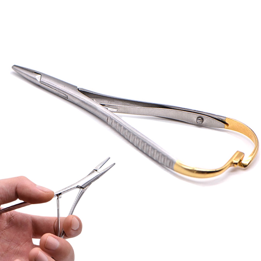 คีมสําหรับเข็ม Holding คีมเข็ม Holder สีทอง