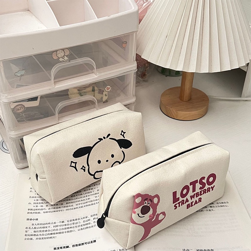 กระเป๋าดินสอ กระเป๋าเครื่องสําอาง ลายการ์ตูนอนิเมะ Sanrio Pochacco Kawaii น่ารัก เหมาะกับของขวัญ สําหรับเด็กผู้หญิง