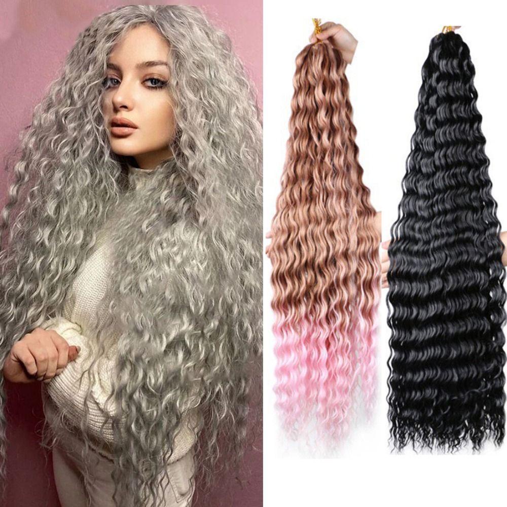Adamesuo ลึก Twist ถักผม, Freetress Afro Curls สังเคราะห์โครเชต์ผม, DIY ยาวน้ําคลื่นหยิกโครเชต์ Braiding Hair Extensions อเมริกัน ราคา ถูกที่สุด ดีลบีเคเค แกลเลอรีภาพที่ 3