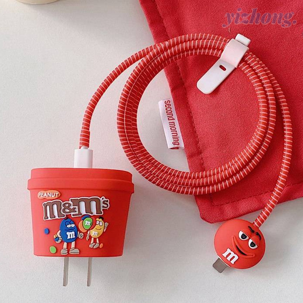 เคสชาร์จซิลิโคน แบบนิ่ม สีแดง สําหรับ iPhone 18W 20W Type-C 4 ชิ้น