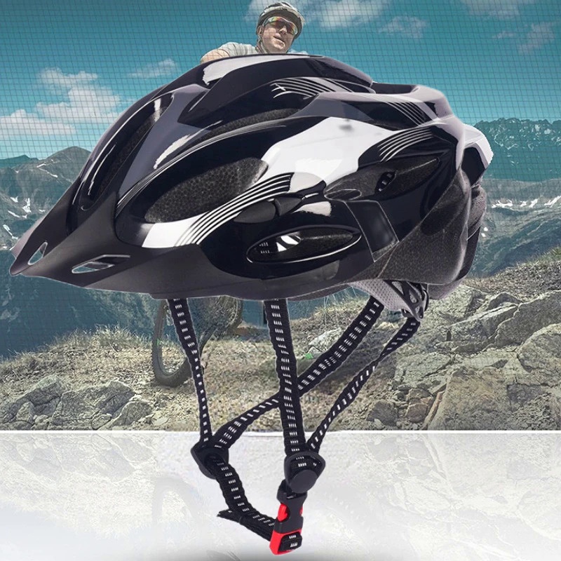 Men Women  Bicycle Helmet Ultra-light Carbon Fiber Texture Mountain Bike Helmet Adult Bike Safety He
