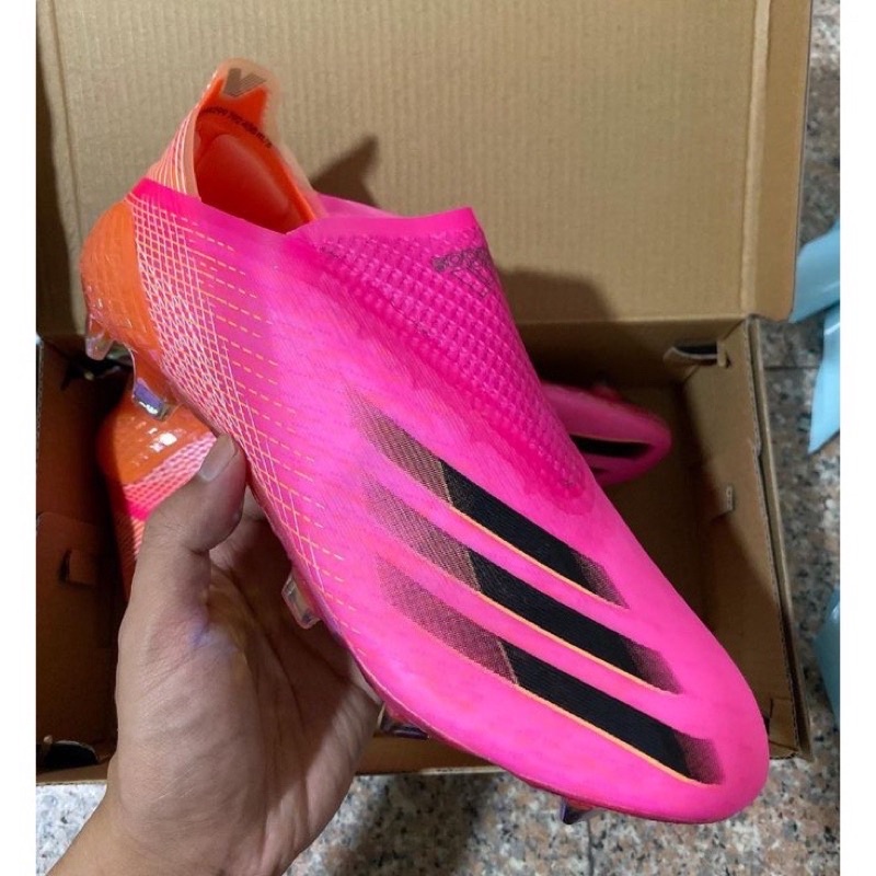 Adidas X Ghosted รองเท้าฟุตบอล + Shock Pink Black