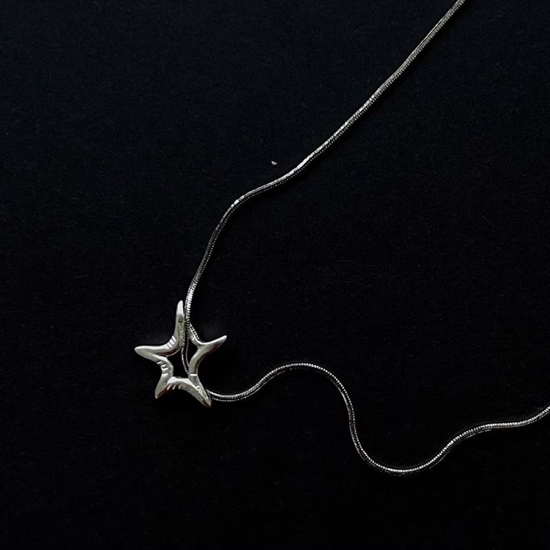 สร้อยคอปลาดาวที่ละเอียดอ่อนพรีเมี่ยมความรู้สึกฤดูใบไม้ร่วงฤดูหนาวโซ่ไหปลาร้าน่ารัก Y2k สร้อยคอCOD