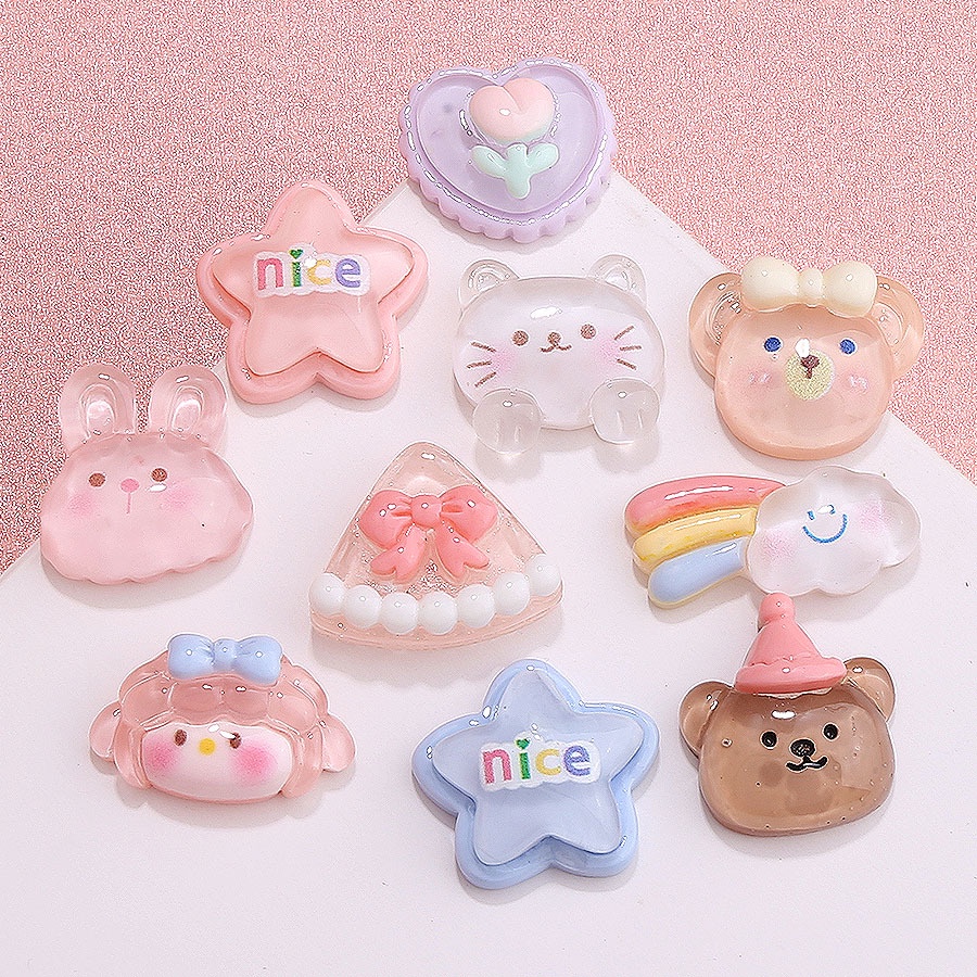 เรซิ่น diy แผ่นกาวเรซิ่น พลาสติกใส รูปการ์ตูนสัตว์ ไอศกรีมน่ารัก ขนาดเล็ก สําหรับทําเครื่องประดับ พวงกุญแจ กิ๊บติดผม diy