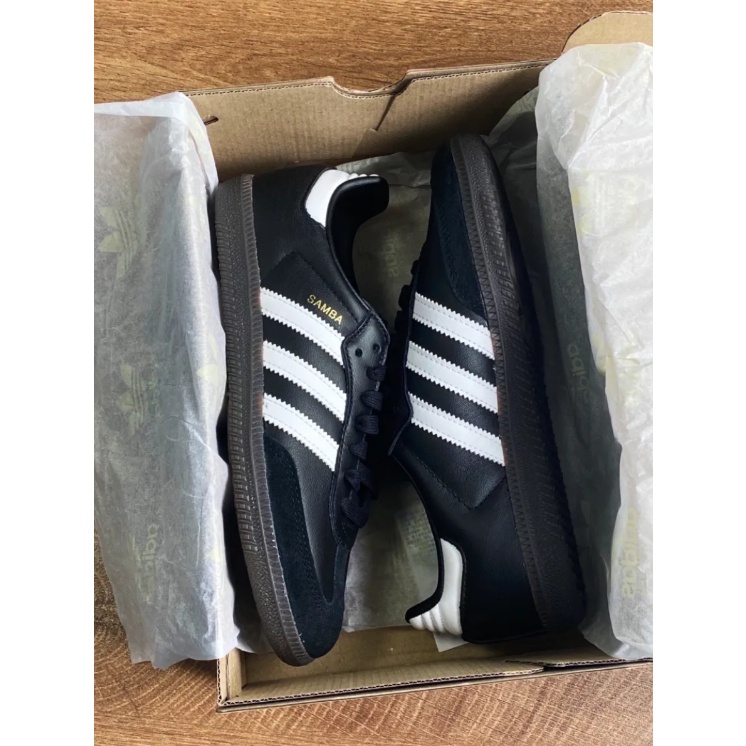 adidas originals Samba OG ขาว - ดำ B75807 แฟชั่น
