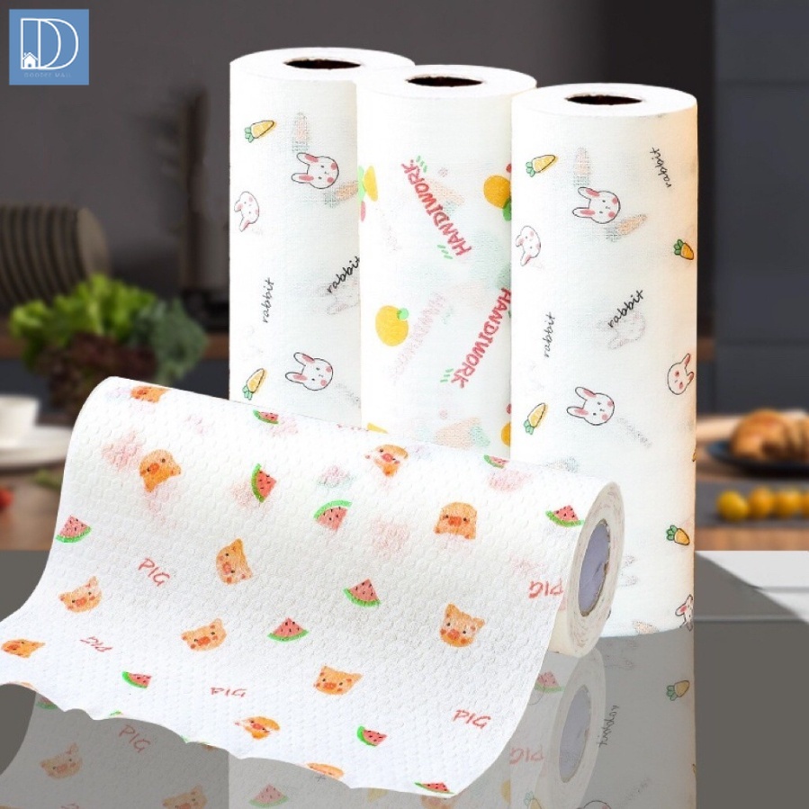 ทิชชู่ซักได้ กระดาษทิชชู่ซับน้ำมัน แบบม้วน กระดาษเช็ดจาน เหนียวมาก คุณภาพดี 50แผ่น/100แผ่น