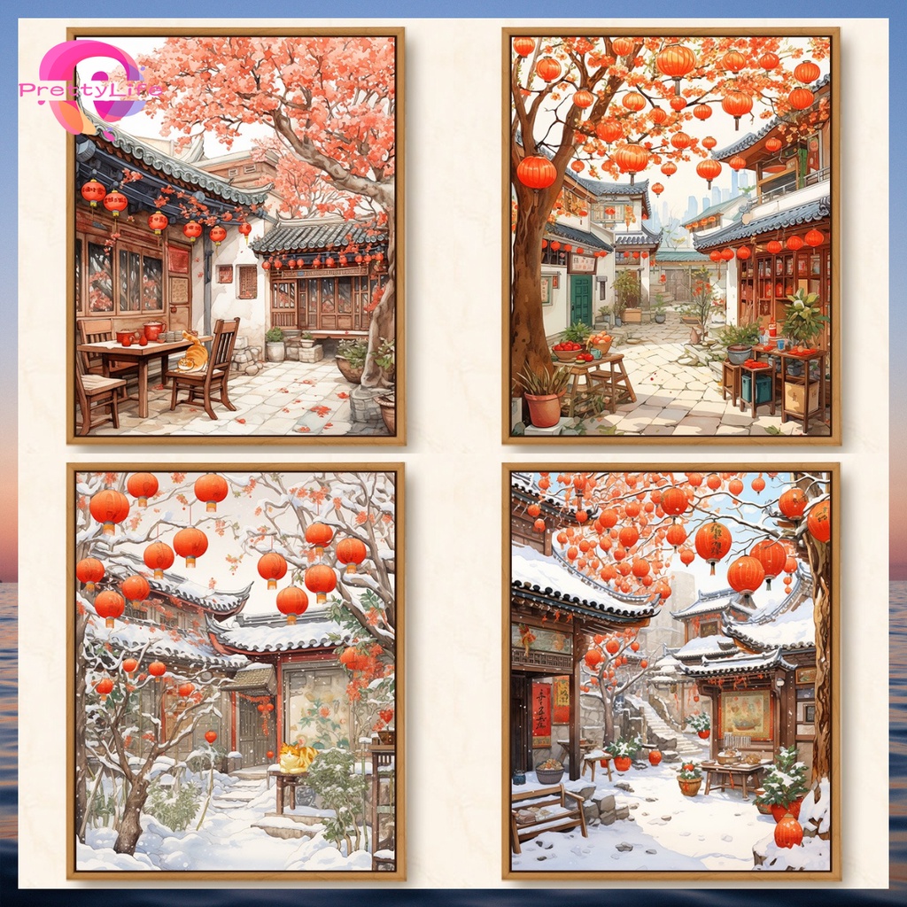 【PL】ภาพจิตรกรรมปักครอสสติตช์ คริสตัล รูปโมเสกฤดูหนาว 5d ขนาด 30x40 ซม. สําหรับตกแต่งบ้าน DIY
