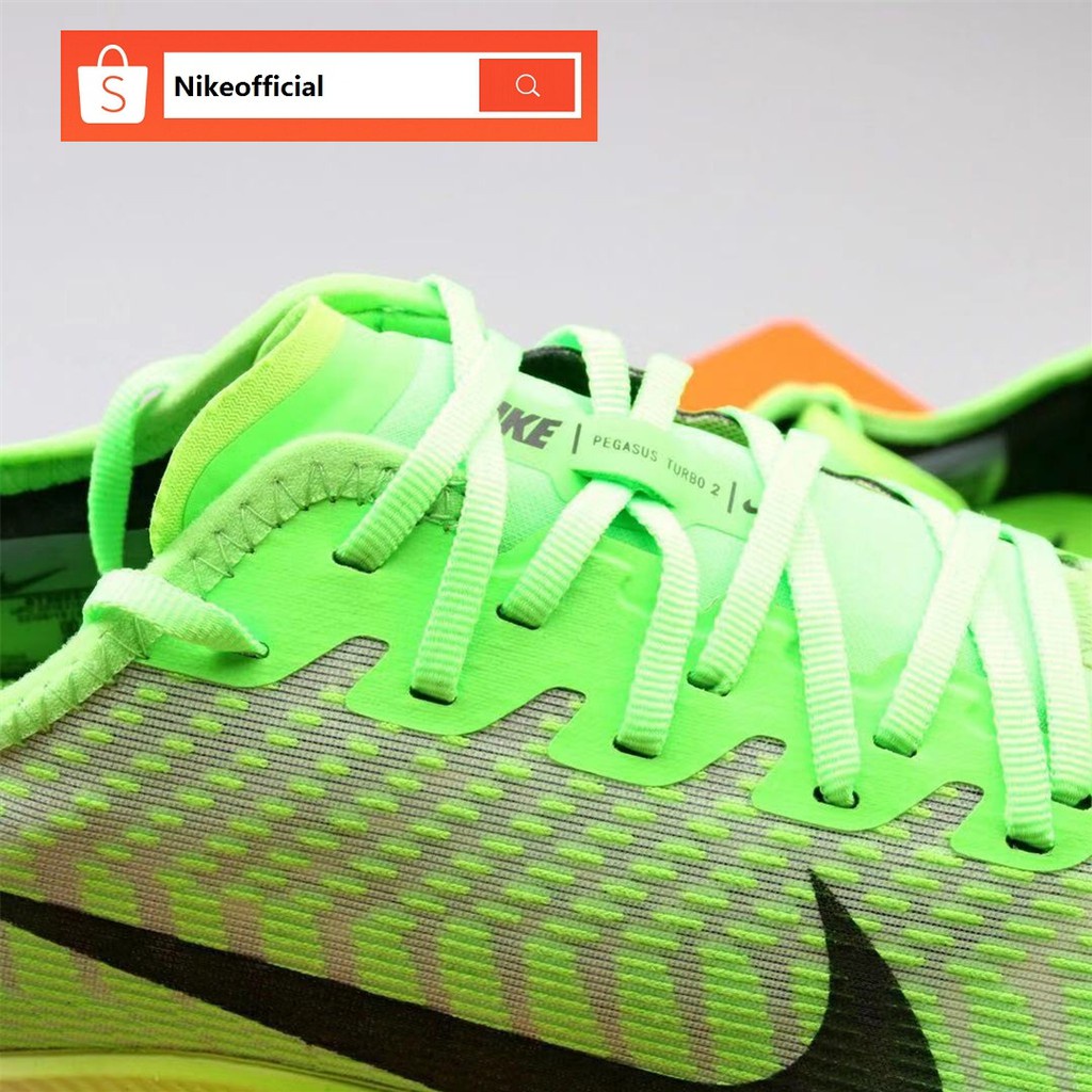 Nike Air Zoom Pegasus Turbo 2 วิ่งลำลองสีเขียวสำหรับผู้ชาย 100% รองเท้า Hot sales