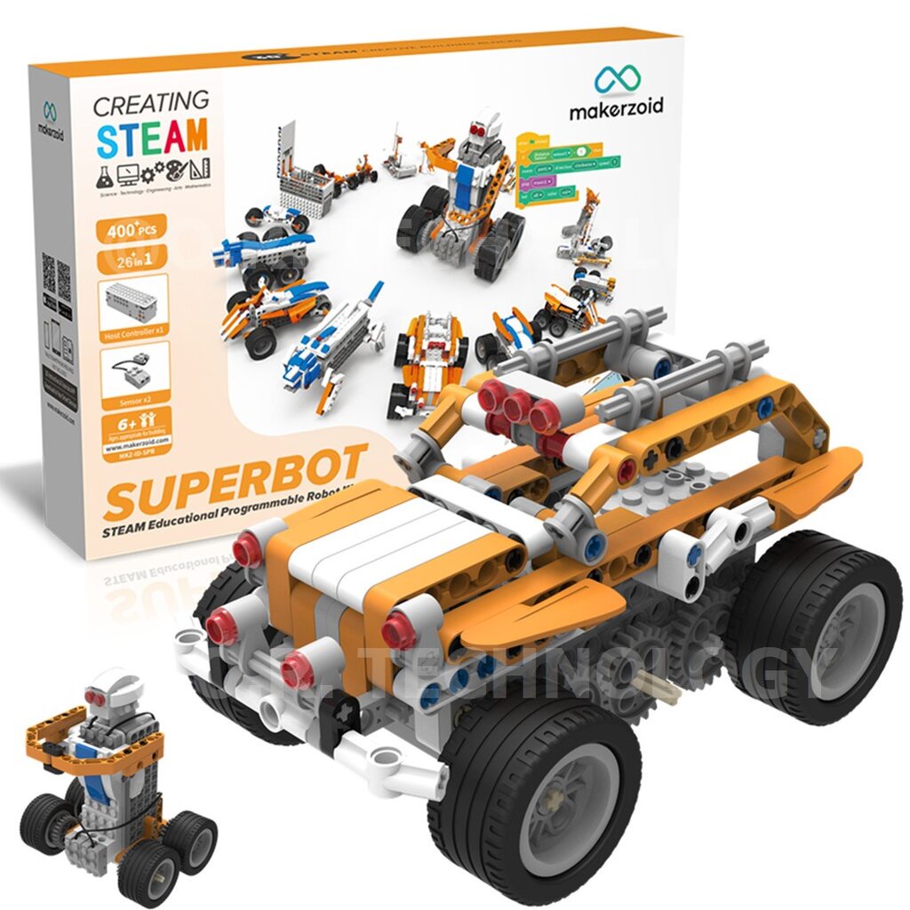 Makerzoid MKZ-ID-SPB SUPERBOT STEAM Educational Programmable Robot Kit ชุดเรียนรู้ ตัวต่อ เสริมทักษะ หุ่นยนต์ โรบอท C...