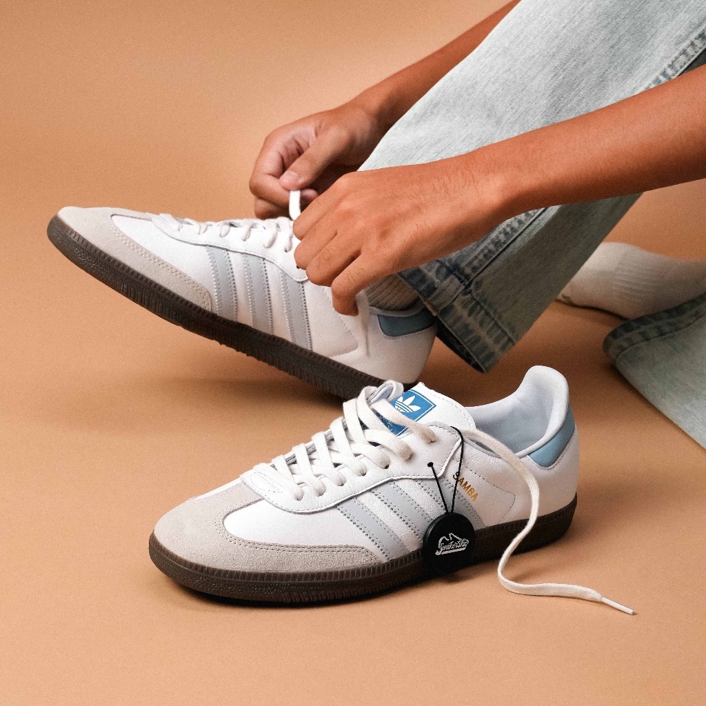 Adidas Samba และ White Halo Blue รองเท้า free shipping