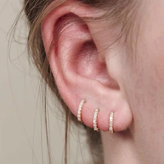 5/6/8/10 มม.ชุบทอง Huggies Hoop ต่างหูผู้หญิงแหวนกระดูกอ่อนเกลียวขนาดเล็กเจาะ Tragus วงกลมสาว Hypoallergenic เครื่องประดับ