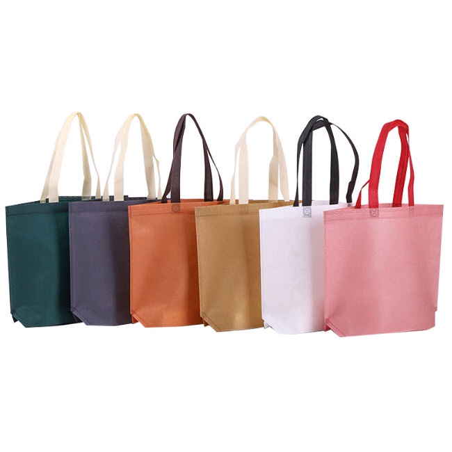 [พาสเทล] ถุงผ้าสปันบอนด์ 3ขนาด 10+สี สุ่มสี PASTEL S0106 ถุงผ้า ลดโลกร้อน แนวนอน ขยายก้น
