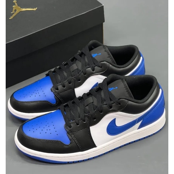 (ของแท้100%) Nike Air Jordan 1 Low Royal Toe blue