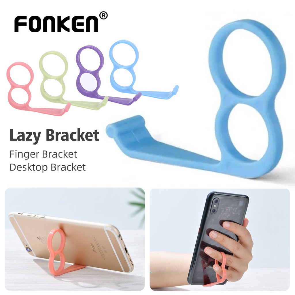 Fonken 5 ชิ้น / เซต ที่วางโทรศัพท์มือถือ แหวนนิ้ว รองรับ ขายึดพลาสติก แบบมือถือ ขาตั้งเดสก์ท็อป สําหรับโทรศัพท์มือถือ