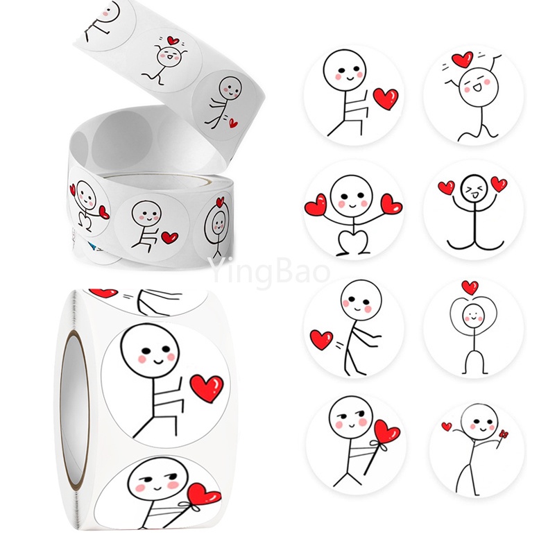 สติกเกอร์ฉลาก Love Labels สําหรับตกแต่งสมุดภาพ ซองจดหมาย ของขวัญ วันวาเลนไทน์ งานแต่งงาน ปาร์ตี้ 500 ชิ้น ต่อม้วน