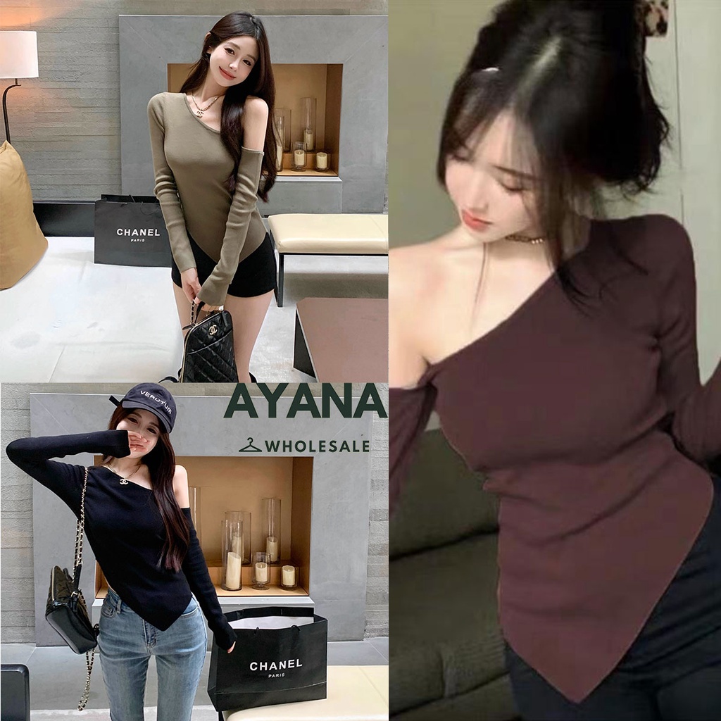 เสื้อครอปแขนยาว แขนญาญ่า น่ารักๆ สไตล์มินิมอล