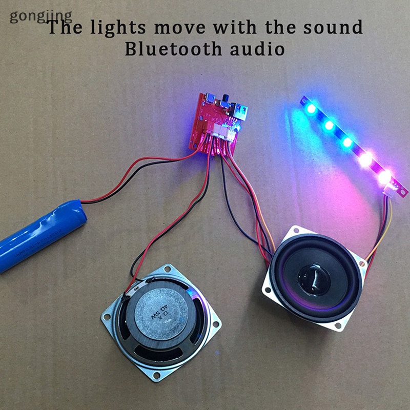 [Gong]โมดูลลําโพงอิเล็กทรอนิกส์ไร้สาย PCB พร้อมเครื่องขยายเสียง Mp3 วิทยุ FM บอร์ดวงจร LED ช่องสัญญาณคู่