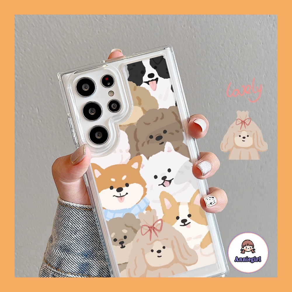 เคสโทรศัพท์มือถือแบบนิ่ม TPU ใส ลายลูกสุนัขน่ารัก สําหรับ SAMSUNG S21 S22 S23 S24 Plus S24 Ultra A12 M12 A13 S21 FE A54 A53-5G A50 A50s A30s