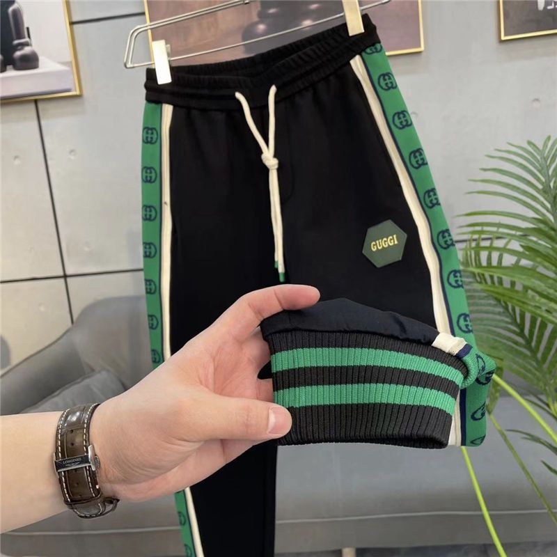 Gucci อินเตอร์เน็ต คนดัง สไตล์เดียวกัน กางเกงเลกกิ้ง ลําลอง ใหม่ ผู้ชาย อินเทรนด์ แบรนด์ประกบ กางเกงวอร์มขาเก้าส่วน ผู้ชาย
