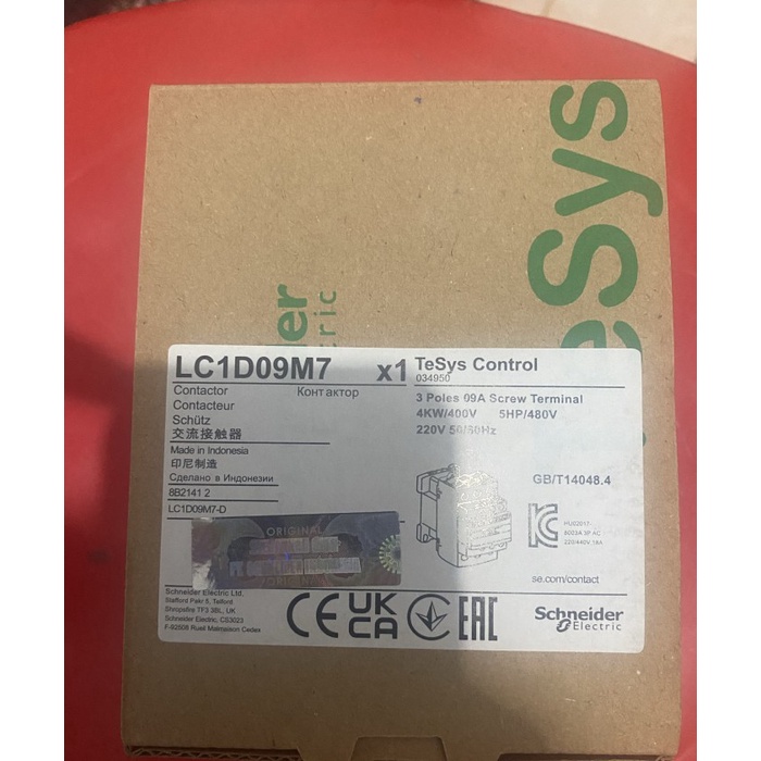 Schneider LC1D09M M7 คอนแทคแม่เหล็ก ORIGINAL LC1 D09M