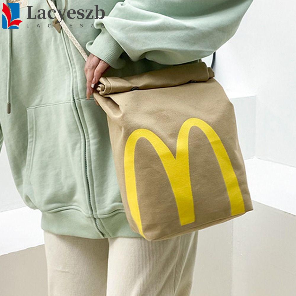 Lacyeszb McDonald's กระเป๋าเป้สะพายหลัง ใส่แล็ปท็อปได้ จุของได้เยอะ ลายตัวอักษร สร้างสรรค์ สําหรับวัยรุ่น ผู้ชาย และผู้หญิง