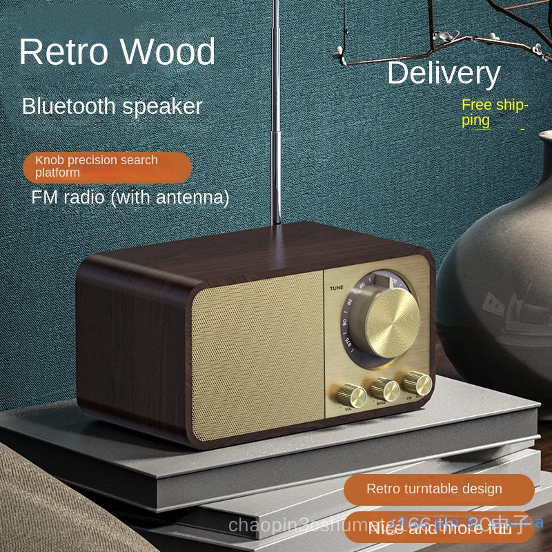 Cpsm Spot Free Shipping New Jy66 Retro Speaker Bluetooth Audio Bluetooth Wooden Classical Home Speaker Radio Subwoofer Card Retro Speaker Small Speaker Cp