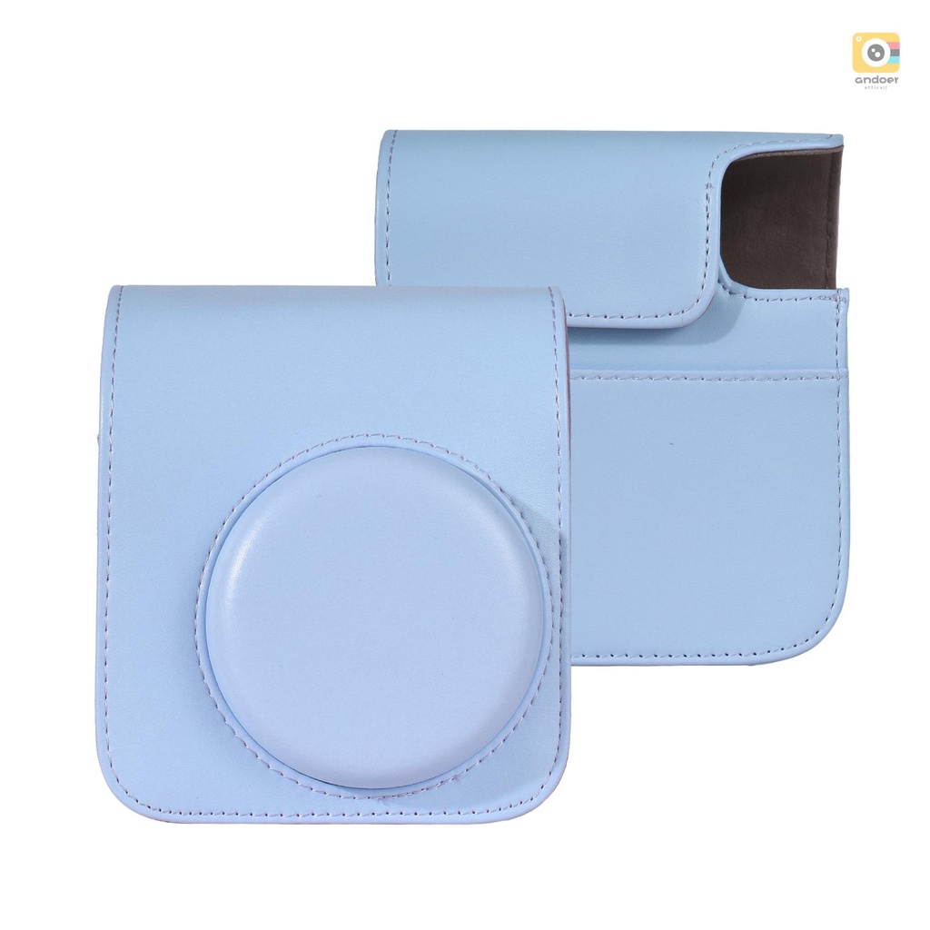 กระเป๋าเคสหนัง PU พร้อมสายคล้องไหล่ ปรับได้ แบบเปลี่ยน สําหรับกล้อง Fujifilm instax mini 12