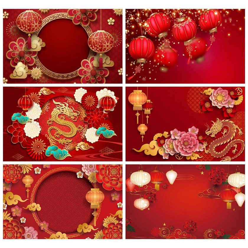 ฉากหลังเทศกาลฤดูใบไม้ผลิจีน ดอกไม้สีแดง โคมไฟ 2024 มังกรปีใหม่ ครอบครัว ภาพพื้นหลังการถ่ายภาพบุคคล พื้นหลัง