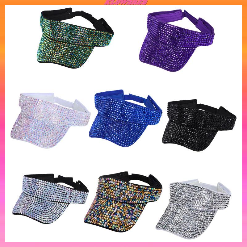 [Kloware2] Shiny Rhinestones Sun Visor หมวก Visor หมวกสําหรับผู้ใหญ่ผู้หญิงผู้ชายกีฬา