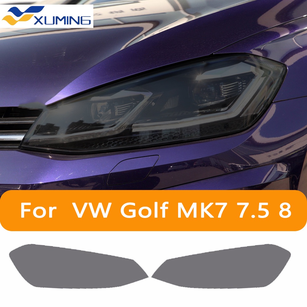Xm สติกเกอร์ฟิล์มใส TPU ติดไฟหน้ารถยนต์ สีดํา สําหรับ Volkswagen VW Golf 7 8 MK7 2014-2022