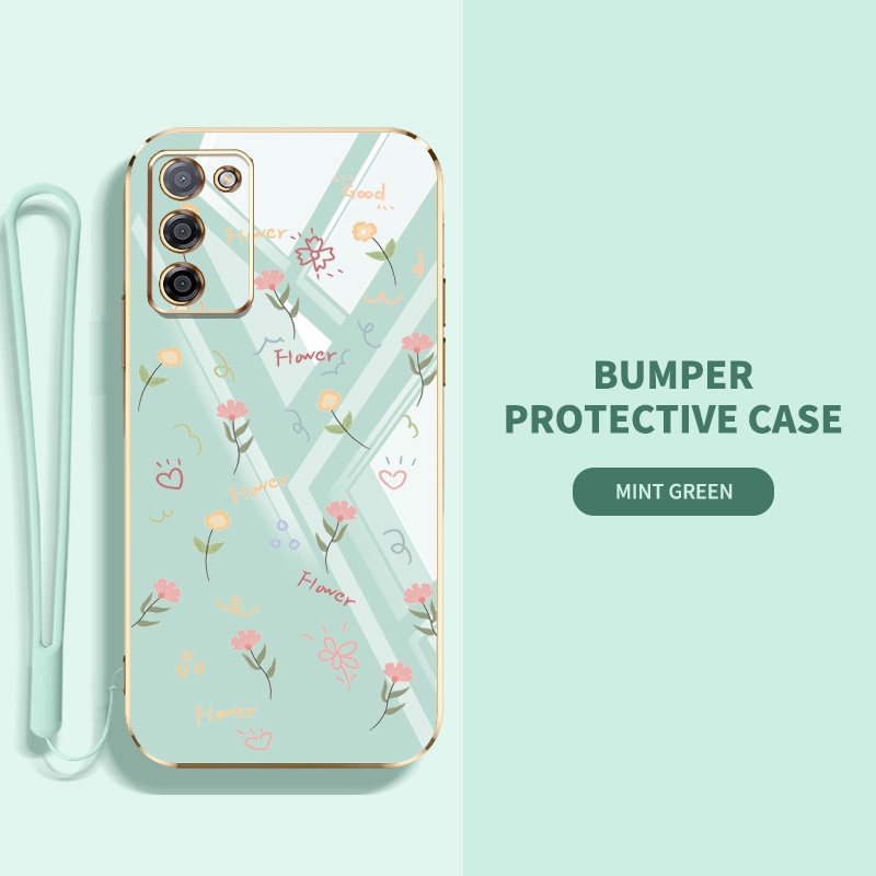 เคสโทรศัพท์มือถือ ซิลิโคน กันกระแทก ลายดอกไม้ สําหรับ Oppo A54 A55 A56 A53S 4G 5G A36 A76 4G
