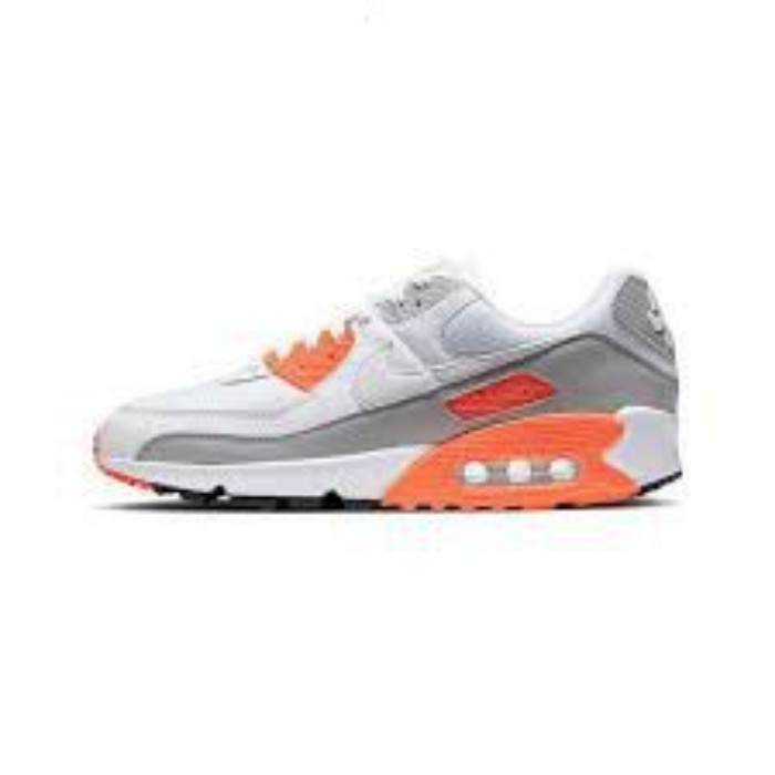 High quality NIKE AIR MAX 90 ESSENTIAL breathable white gray orange leather Casual men women CT4352