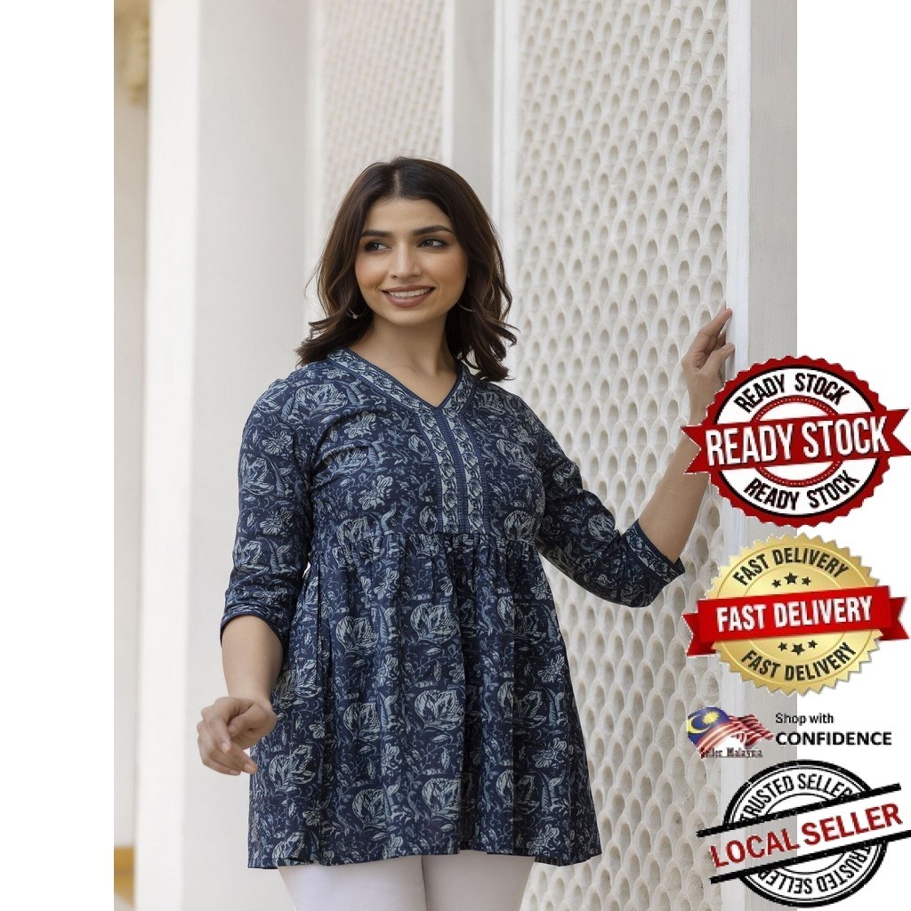 Kurti Indian Women Kurtis Top Saree Sari Punjabi Suit Readymade Kurti UD4147ASTP