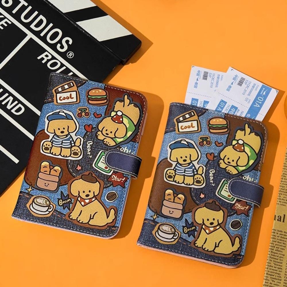 MXMIO ปกหนังสือเดินทางลูกสุนัขพร้อมช่องใส่การ์ด,กันน้ํามัลติฟังก์ชั่แมวหนังหนังสือเดินทางกระเป๋า,ง่ายตั๋วโฟลเดอร์กรณีบัตรเครื่องบินตรวจสอบ-ใน RFID ปิดกั้นหนังสือเดินทางคลิปเดินท - รูปที่ 3