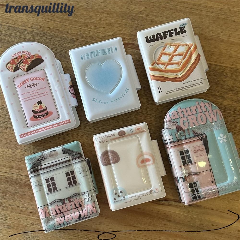 อัลบั้มการ์ด TRANSQUILLITY, PVC สไตล์ญี่ปุ่น Photocard Binder น่ารักพร้อมหน้าภายใน 16 หน้า Mini 3 นิ้วการ์ดไอดอลรวบรวมหนังสือ