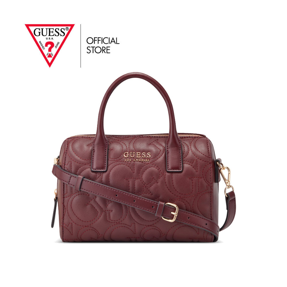 GUESS กระเป๋า รุ่น VG943608 BERKTON BARREL SATCHEL สีแดง